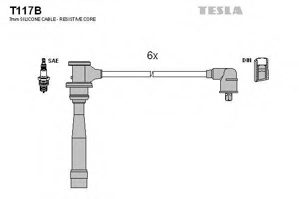 Комплект проводов зажигания TESLA T117B