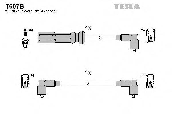 Комплект проводов зажигания TESLA T607B