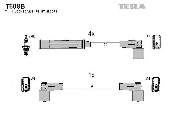 Комплект проводов зажигания TESLA T608B