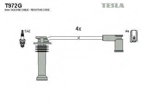 TESLA T972G Комплект проводов зажигания