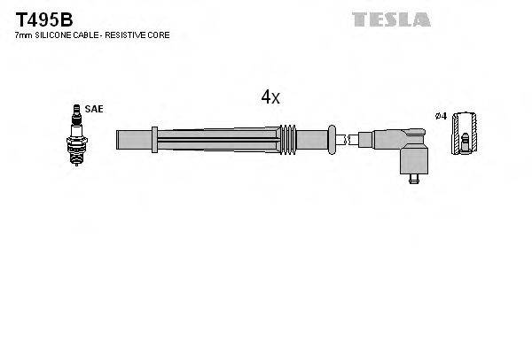 Комплект дротів запалення TESLA T495B
