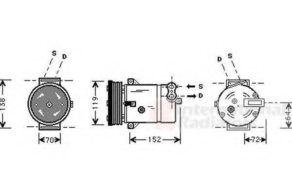 VAN WEZEL 3700K279 Компресор, кондиціонер