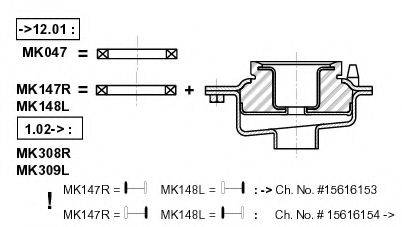 Підшипник кочення, опора стійки амортизатора MONROE MK047
