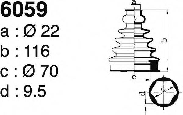 DEPA 6059 Комплект пильника, приводний вал