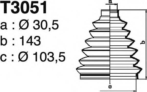 DEPA T3051 Комплект пильника, приводний вал