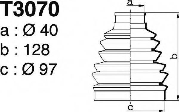 DEPA T3070 Комплект пильника, приводний вал