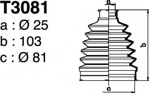 Комплект пильника, приводний вал DEPA T3081