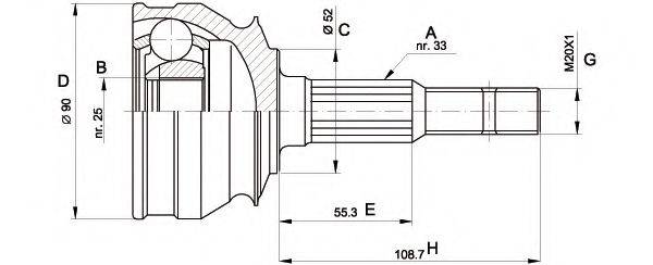 Шарнирный комплект, приводной вал OPEN PARTS CVJ5007.10