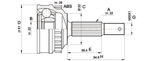 OPEN PARTS CVJ505310 Шарнірний комплект, приводний вал