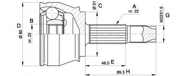 Шарнірний комплект, приводний вал OPEN PARTS CVJ5361.10