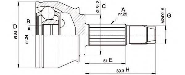 OPEN PARTS CVJ543910 Шарнірний комплект, приводний вал