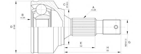 OPEN PARTS CVJ559410 Шарнірний комплект, приводний вал