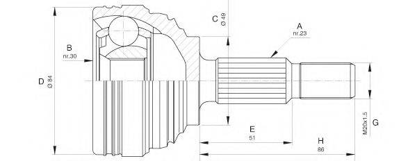 Шарнірний комплект, приводний вал OPEN PARTS CVJ5613.10