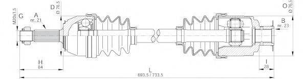 OPEN PARTS DRS601300 Приводний вал