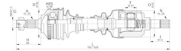 OPEN PARTS DRS612900 Приводний вал