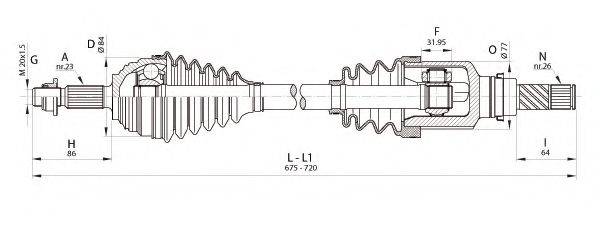 Приводний вал OPEN PARTS DRS6345.00