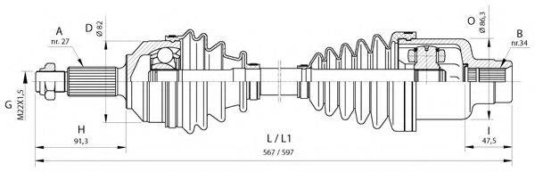 OPEN PARTS DRS637500 Приводний вал