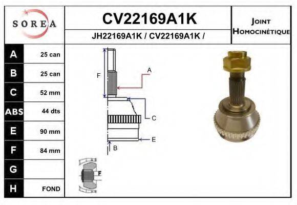 EAI CV22169A1K Шарнірний комплект, приводний вал