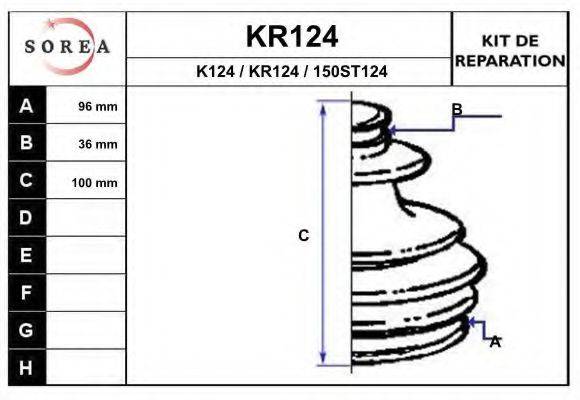 Комплект пильника, приводний вал EAI KR124