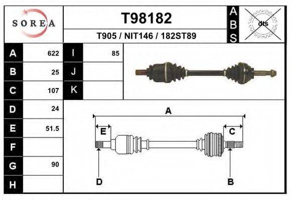 EAI T98182 Приводний вал