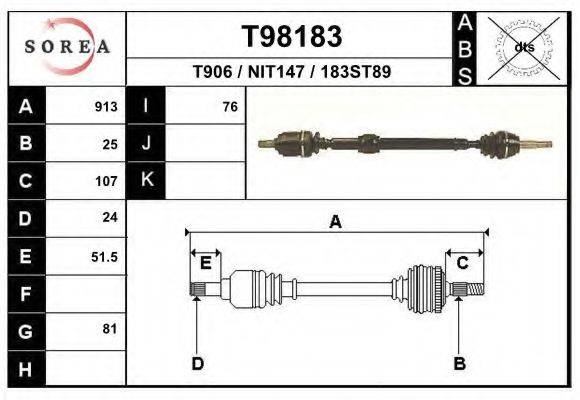 EAI T98183 Приводний вал