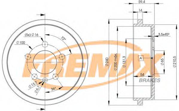 FREMAX BD9617 Гальмівний барабан