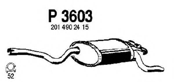 Глушитель выхлопных газов конечный FENNO P3603