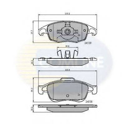 Комплект гальмівних колодок, дискове гальмо COMLINE CBP01719