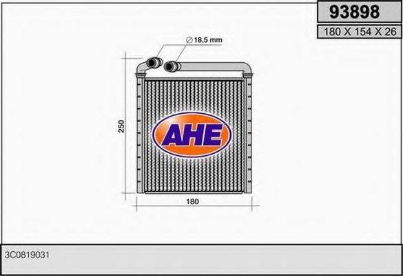 Теплообменник, отопление салона AHE 93898