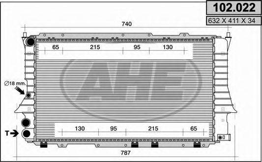 Радіатор, охолодження двигуна AHE 102.022