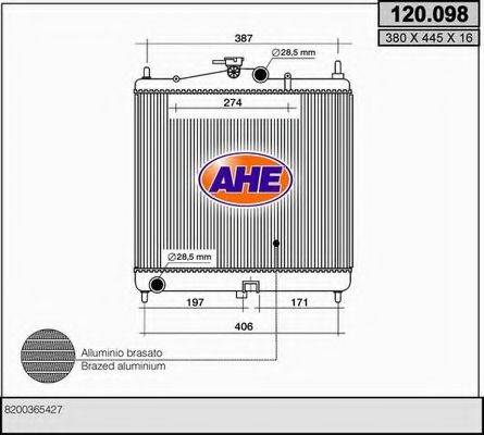 Радіатор, охолодження двигуна AHE 120.098