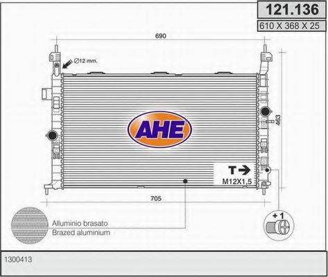 AHE 121136 Радіатор, охолодження двигуна