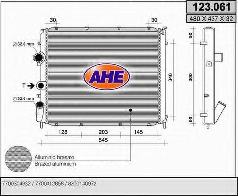 AHE 123061 Радіатор, охолодження двигуна