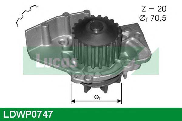 LUCAS ENGINE DRIVE LDWP0747 Водяний насос