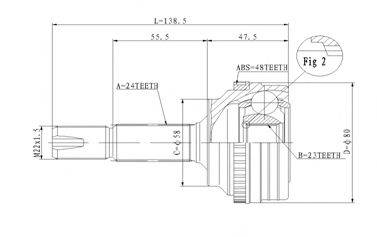 STATIM C585 Шарнірний комплект, приводний вал