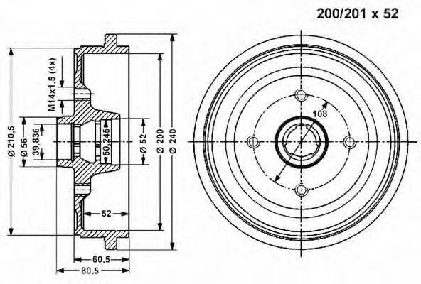 VEMA 801120 Тормозной барабан