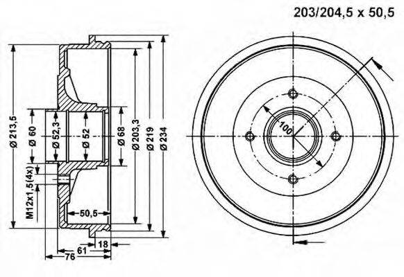 VEMA 801218 Гальмівний барабан