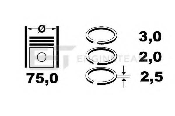 Комплект поршневих кілець ET ENGINETEAM R1004100