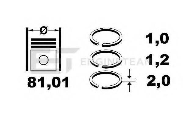 ET ENGINETEAM R1005700 Комплект поршневих кілець