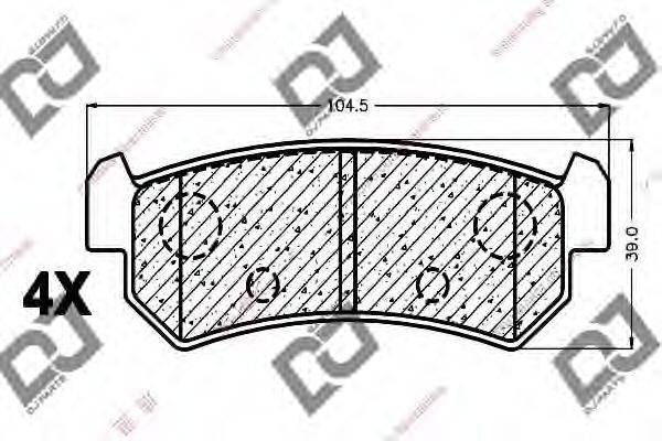 DJ PARTS BP1172 Комплект тормозных колодок, дисковый тормоз