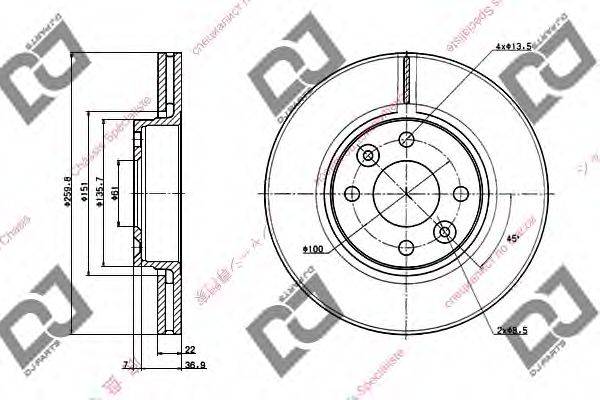 гальмівний диск DJ PARTS BD1317