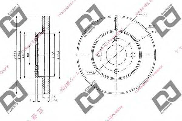 гальмівний диск DJ PARTS BD1944