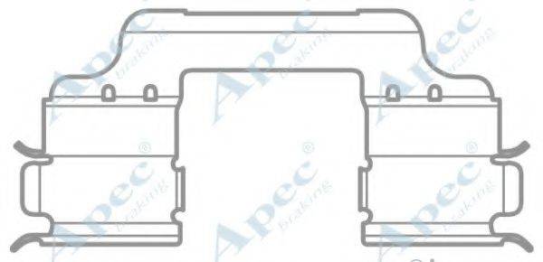 Комплектуючі, гальмівні колодки APEC BRAKING KIT1035