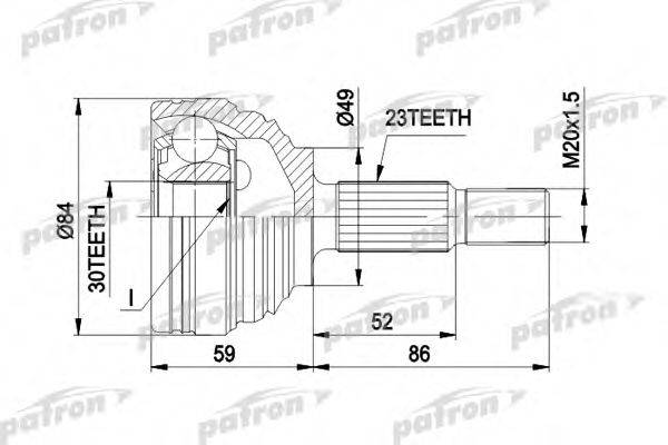 Шарнірний комплект, приводний вал PATRON PCV1501