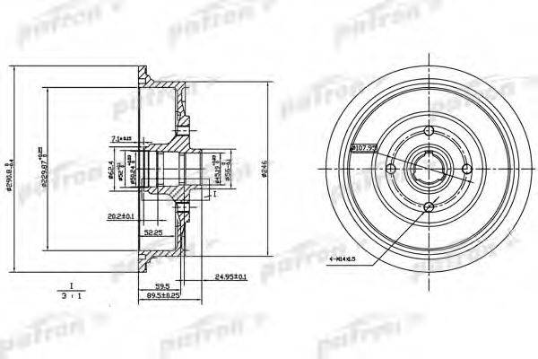 PATRON PDR1200 Тормозной барабан