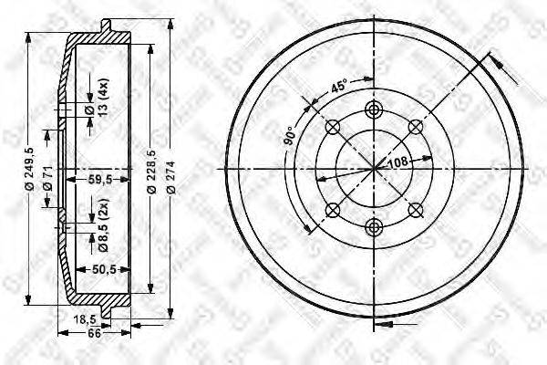 STELLOX 60253708SX Гальмівний барабан