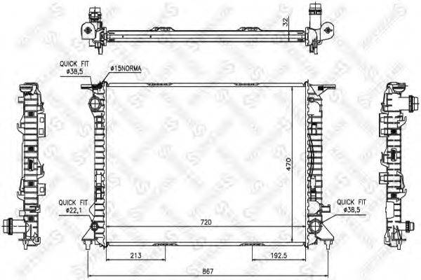 STELLOX 1025520SX Радіатор, охолодження двигуна