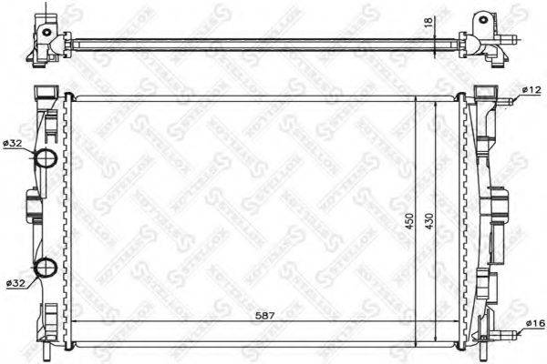 Радіатор, охолодження двигуна STELLOX 10-26173-SX