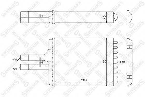 Теплообмінник, опалення салону STELLOX 10-35076-SX