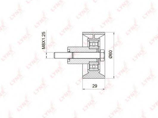 LYNXAUTO PB3008 Паразитний / Провідний ролик, зубчастий ремінь